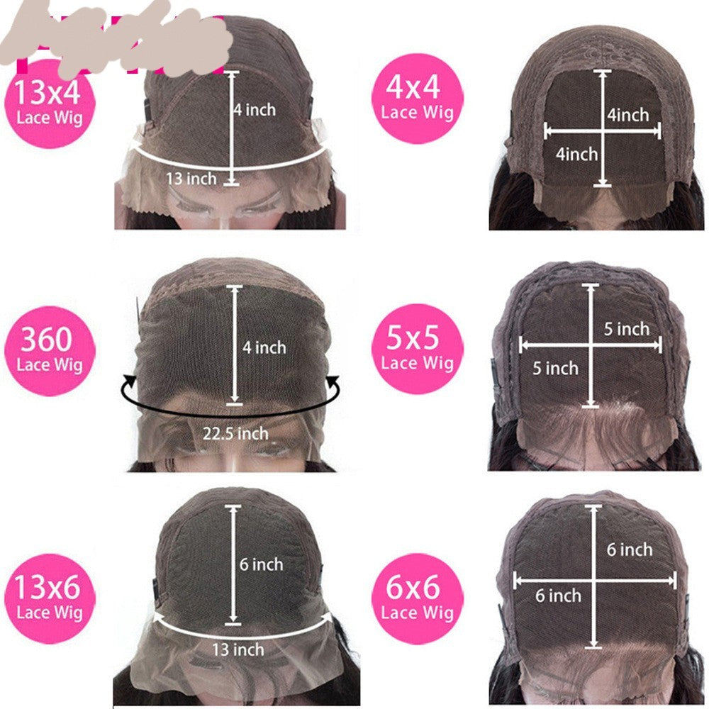 Real Human Hair Lace Wig Set Straight Hair Black