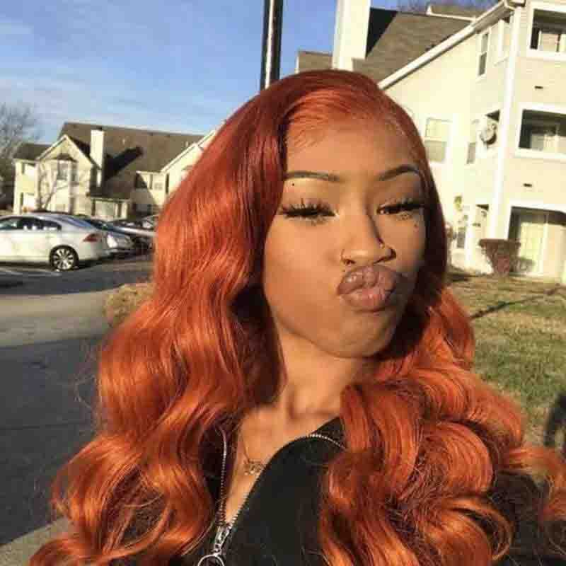 European And American Dark Orange Wig Hair